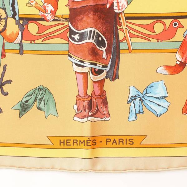 エルメス(Hermes) カレ90 シルクスカーフ kachinas カチナ 民族柄