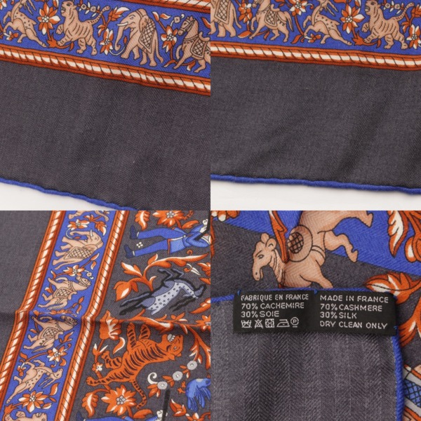 エルメス(Hermes) カレ140 カシミヤ シルク スカーフ CHASSE EN INDE