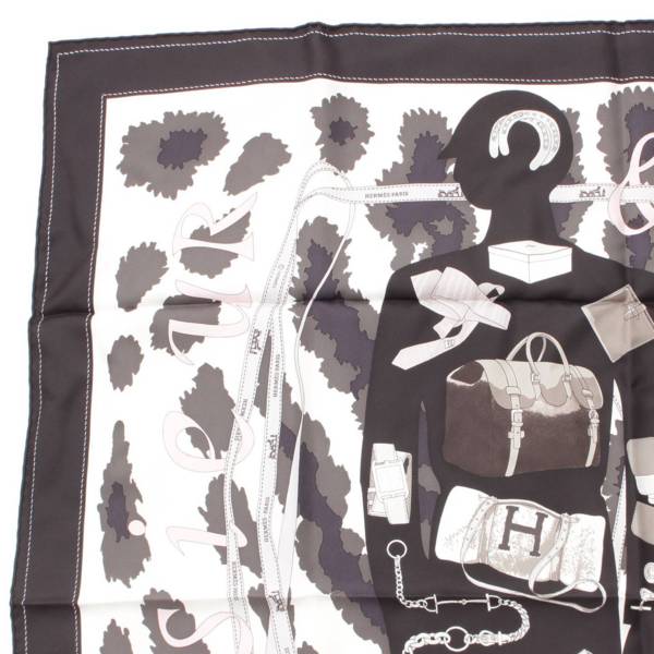 【HERMES】エルメス カレ45 スカーフ MONSIEUR ET MADAME ムッシュ&マダム ブルー×イエロー×ブラック×ホワイト/kw0496ブランド