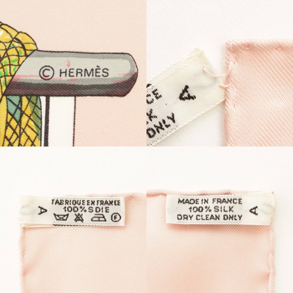 エルメス(Hermes) カレ90 シルクスカーフ Pasementerie 紐飾り ピンク 
