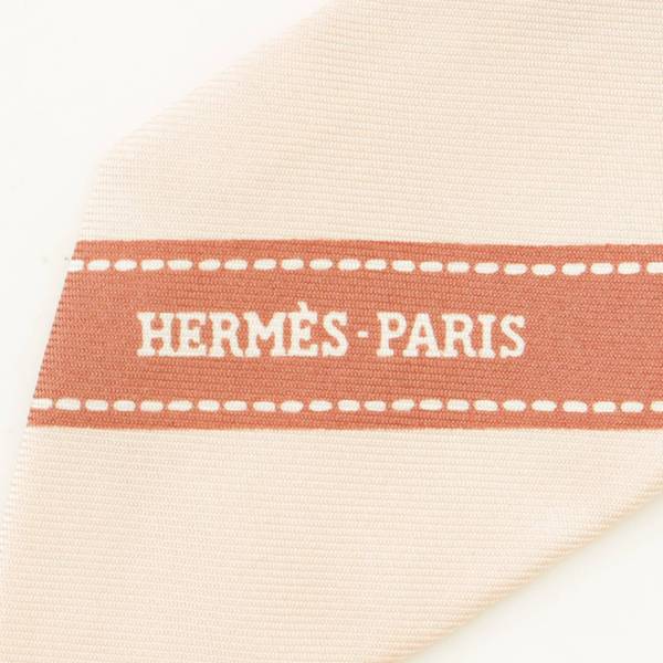 エルメス(Hermes) リボン柄 ツイリー シルク スカーフ ピンク 中古