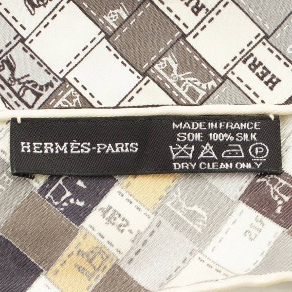 エルメス(Hermes) リボン柄 ボルデュック フリンジ タッセル シルク