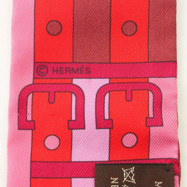 エルメス(Hermes) ツイリー シルク スカーフ ホース 馬柄 ピンク 中古 