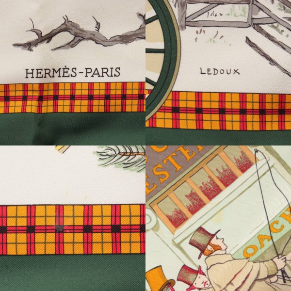 エルメス(Hermes) カレ90 シルクスカーフ L'HIVER EN POSTE 冬の郵便