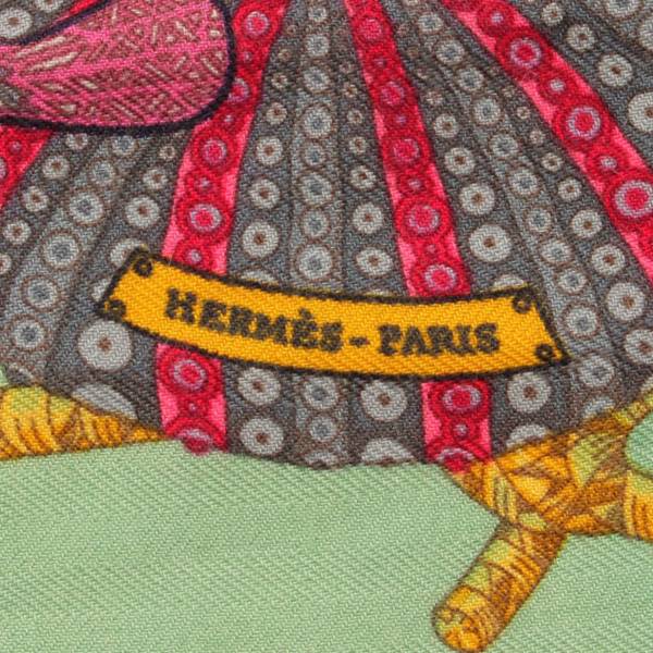 エルメス(Hermes) カレ・ジェアン 140 カシミヤ シルク スカーフ GRANDS FONDS 深海 熱帯魚 ブルー 中古 通販 retro  レトロ