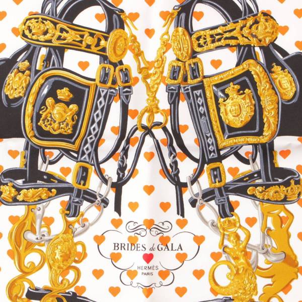 エルメス(Hermes) カレ45 プチカレ シルクスカーフ BRIDE de GALA LOVE ...