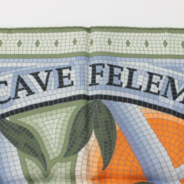 エルメス(Hermes) カレ90 シルクスカーフ 猫に注意 CAVE FELEM