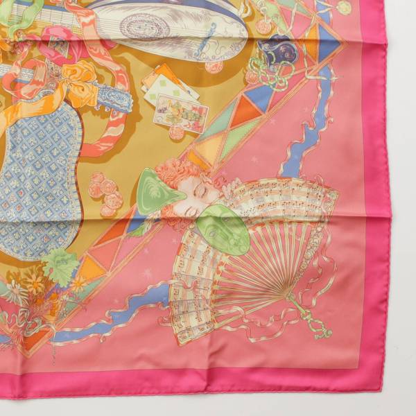 【HERMES】カレ90 サーカス ピンク × ミントグリーン【エルメス】もちろん手縫いです