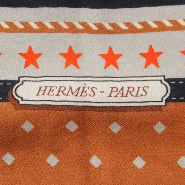 エルメス Hermes カレ140 カシミヤ×シルク ストール HARNAIS DE COUR BANDANA 宮廷の馬具 ブラウン 中古 通販  retro レトロ