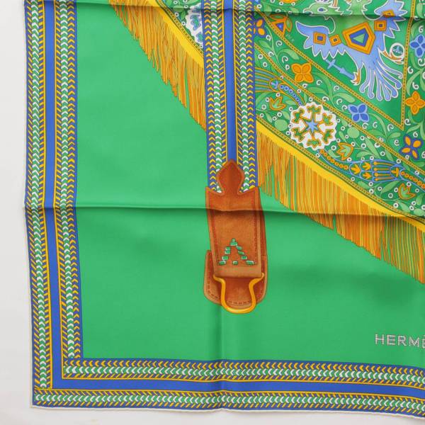 エルメス(Hermes) カレ90 シルクスカーフ selle des steppes セル デ 