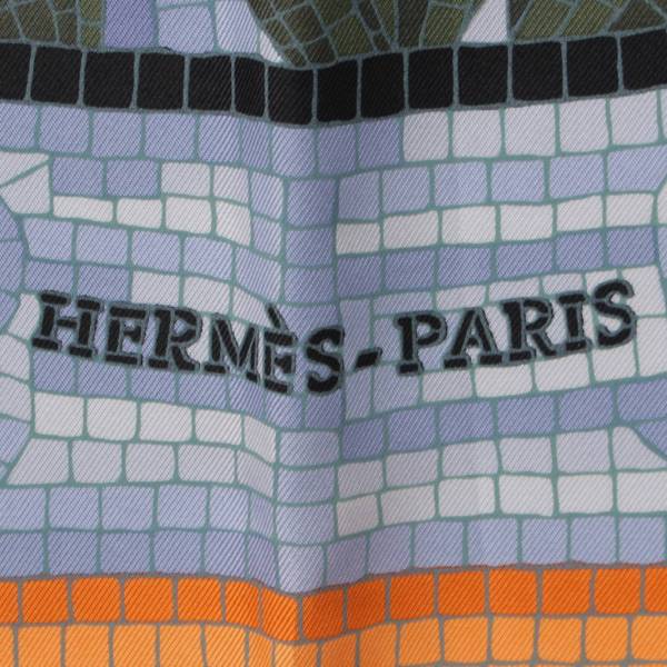 エルメス Hermes カレ90 シルクスカーフ CAVE FELEM 猫に注意 オレンジ 中古 通販 retro レトロ