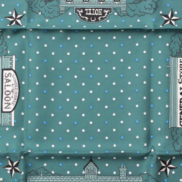 エルメス Hermes カレ55 Station Bandana パリステーション バンダナ シルクスカーフ グリーン 中古 通販 retro レトロ