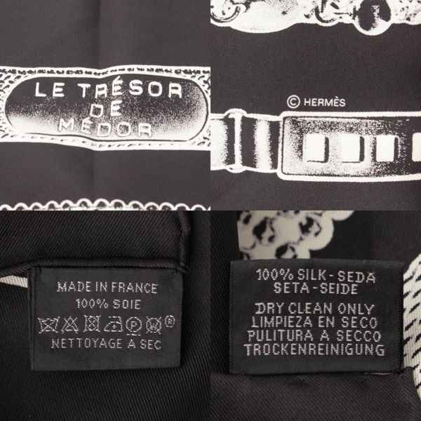 エルメス カレ９０ ネイビー 黒 LE TRESOR DE MEDOR - 小物