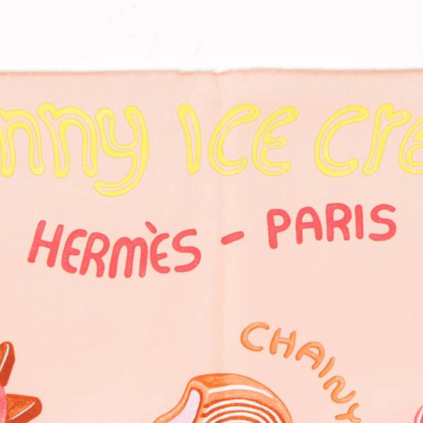 エルメス Hermes 24年 カレ70 シルク スカーフ FUNNY ICE CREAM ファニー アイスクリーム ピンク 中古 通販 retro  レトロ