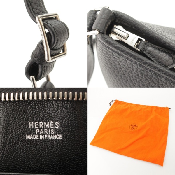 エルメス(Hermes) ベルランゴMM トゴ ショルダーバッグ □E刻 ブラック ...