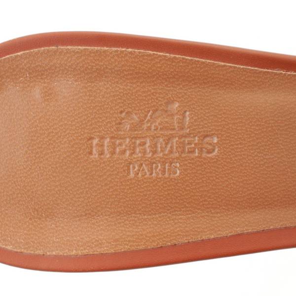 エルメス(Hermes) オアジス レザー Hロゴ サンダル ブラウン 39 中古