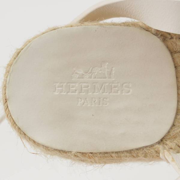 エルメス Hermes カタリア レザー ウェッジソール エスパドリーユ ...