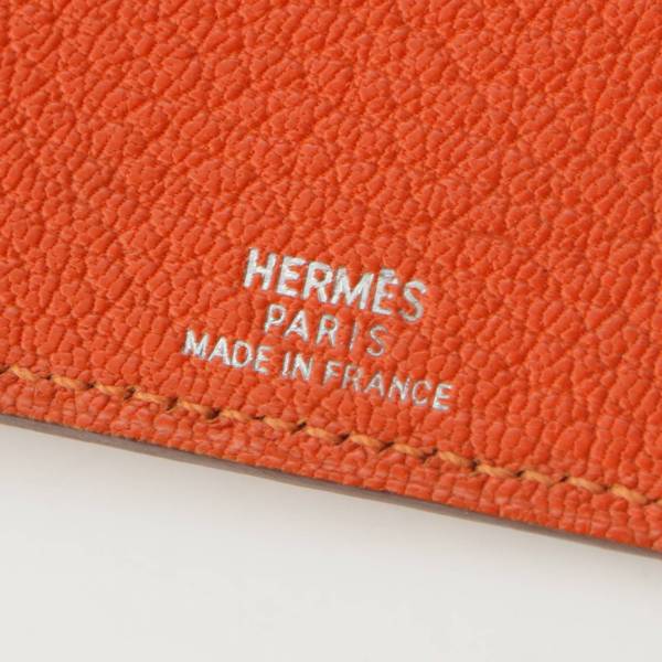 エルメス(Hermes) シェーブル セリエ ブックカバー □F刻 オレンジ