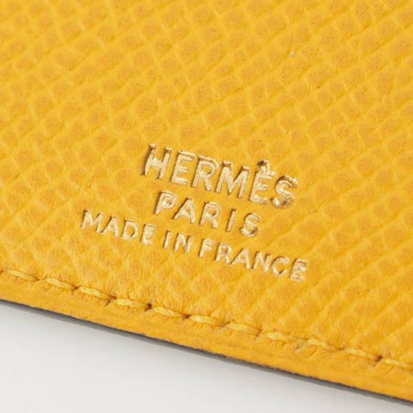 エルメス Hermes レザー メモ帳カバー □A刻印 ネイビー×イエロー 中古 通販 retro レトロ