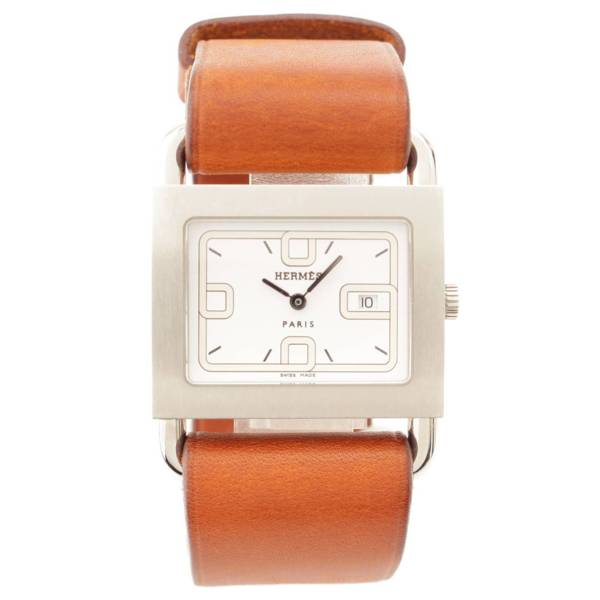 エルメス(Hermes) バレニア デイト 腕時計 BA1.510 ホワイト ブラウン 電池交換済み 中古 通販 retro レトロ