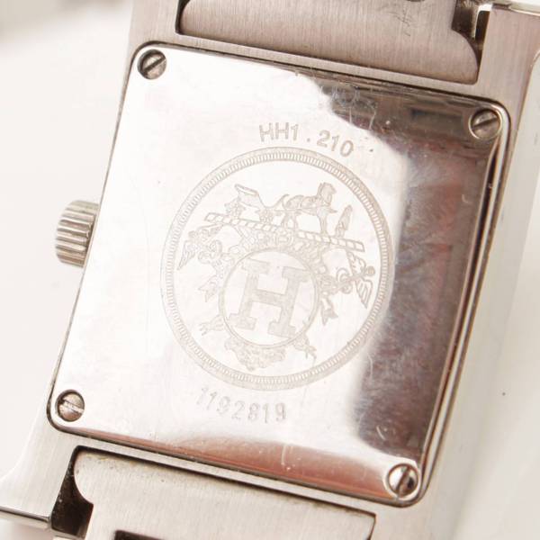 エルメス(Hermes) Hウォッチ ピンク文字盤 クォーツ SS 腕時計 HH.210