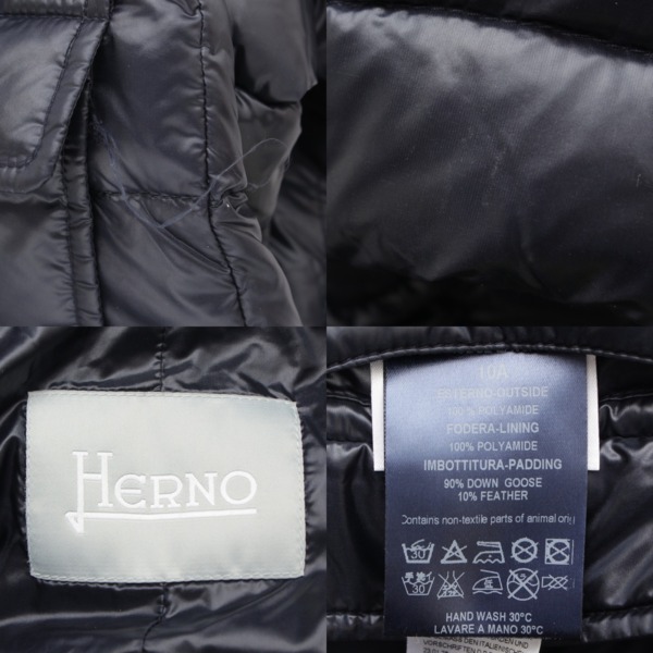 ヘルノ(Herno) キッズ 子供服 ダウンコート ジャケット ネイビー 10A