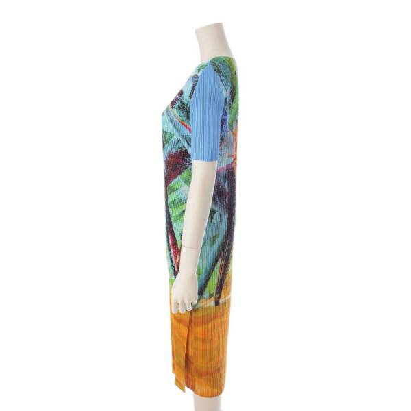 イッセイミヤケ Issey miyake プリーツプリーズ 23AW TROPICAL WINTER 半袖 ワンピースPP33JH674 マルチカラー  2 中古 通販 retro レトロ