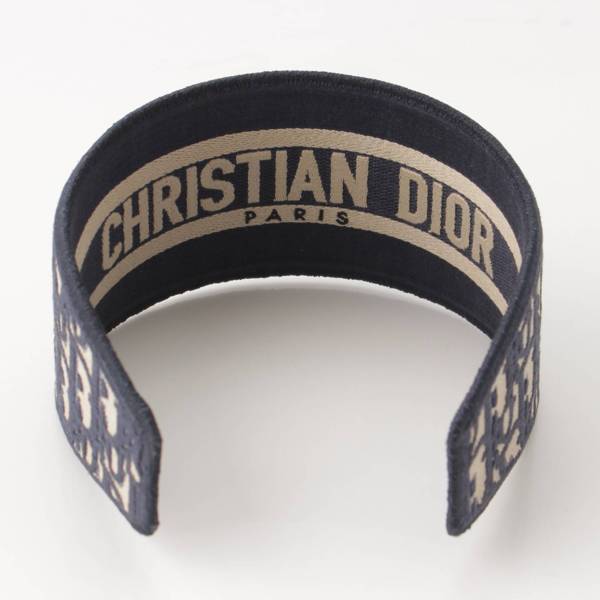クリスチャンディオール Christian Dior ロゴ オブリーク キャンバス ヘアアクセサリー カチューシャ ネイビー 中古 通販 retro  レトロ