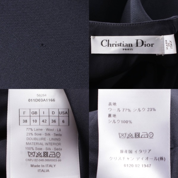 クリスチャンディオール Christian Dior ウール×シルク ドレス ...