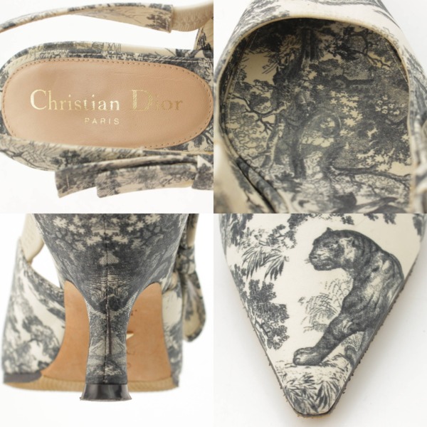 クリスチャンディオール Christian Dior TOILE DE JOUY トワルドジュイ バックストラップ パンプス ホワイト 36 中古  通販 retro レトロ