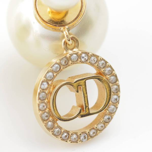 クリスチャンディオール Christian Dior CDロゴ パール スイングピアス ラインストーン ゴールド 中古 通販 retro レトロ