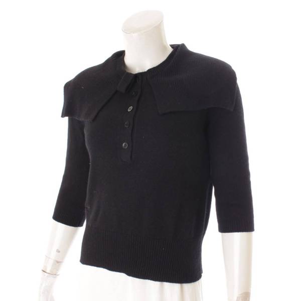VALENTINO バレンチノ フラワー刺繍 五分袖セーター