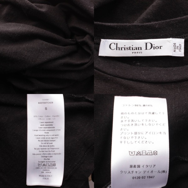 クリスチャンディオール Christian Dior J'ADIOR 8 コットン 半袖 Tシャツ トップス 843T03TC428 ブラック S  中古 通販 retro レトロ