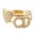 CDロゴ ハート パール リング 指輪 ゴールド S 9.5号