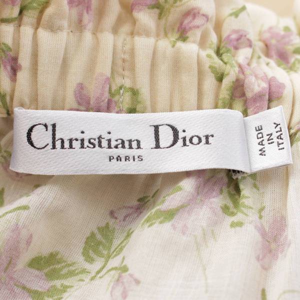 クリスチャンディオール Christian Dior 23SS レース コットン ミディスカート 321J20A3246 ベージュ×バイオレット 34  中古 通販 retro レトロ