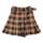 20年 チェック ウール ベルト付き キュロット スカート キャメル × ブラック 34