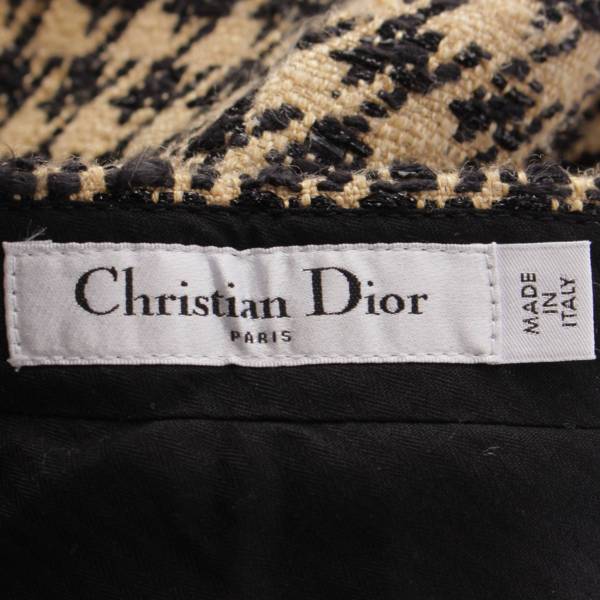 クリスチャンディオール Christian Dior 20SS 千鳥格子 シルク×コットン×ウール ショートパンツ 021P10A7722 ベージュ  34 中古 通販 retro レトロ