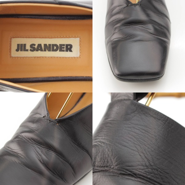 ジルサンダー Jil Sander バンブー アンクル レザー フラット パンプス バレエシューズ ブラック 36 中古 通販 retro レトロ