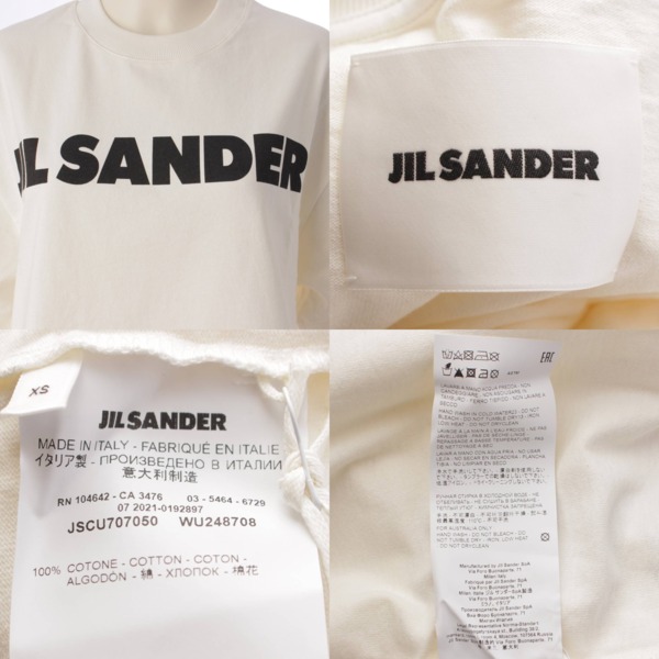 ジルサンダー Jil Sander ロゴプリント コットン 半袖 Tシャツ JSCU707050 ホワイト XS 中古 通販 retro レトロ