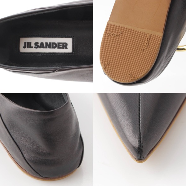 ジルサンダー Jil Sander ポインテッドトゥ バレリーナ ラムレザー フラットシューズ パンプス ブラック 36 中古 通販 retro レトロ