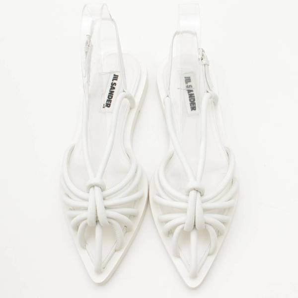 ジルサンダー Jil Sander ノットストラップ レザー フラット サンダル