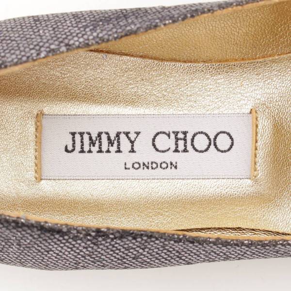 ジミーチュウ(Jimmy Choo) グリッターファブリック オペラ フラットシューズ シルバー 36 中古 通販 retro レトロ