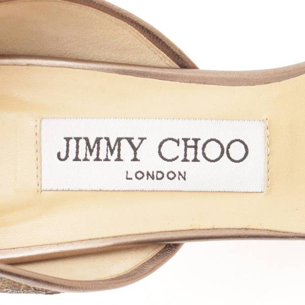 ジミーチュウ(Jimmy Choo) 総レース メタルヒール パンプス ベージュ