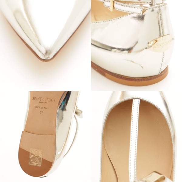 ジミーチュウ(Jimmy Choo) ストラップ フラットパンプス リボン