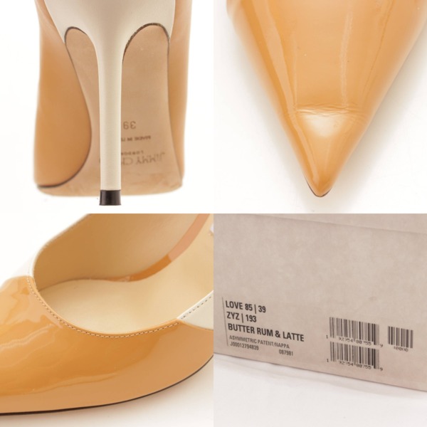 ジミーチュウ(Jimmy Choo) LOVE 85 レザー エナメル バイカラー パンプス ベージュ ホワイト 39 中古 通販 retro レトロ