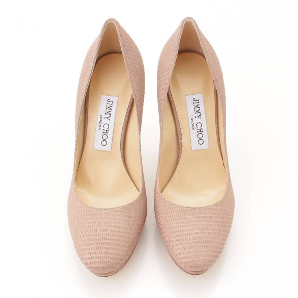 ジミーチュウ(Jimmy Choo) Hope 100 レザー ヒール パンプス ベージュ