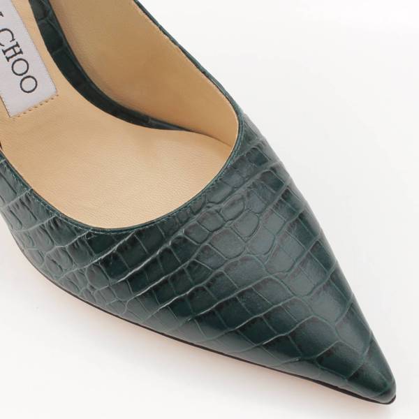 ジミーチュウ Jimmy Choo ROMY 85 クロコ 型押し レザー ヒール パンプス グリーン 35 1/2 中古 通販 retro レトロ