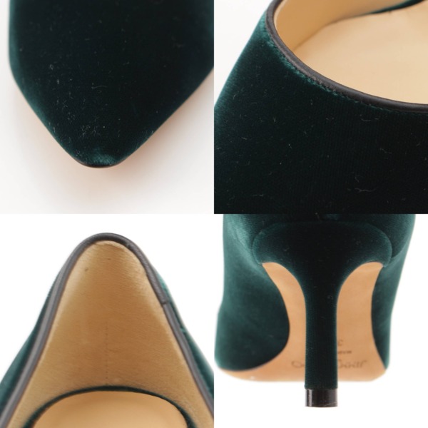 ジミーチュウ Jimmy Choo ROMY 60 ポインテッドトゥ ベロア ヒール パンプス グリーン 35 1/2 中古 通販 retro レトロ