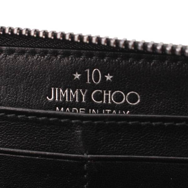 ジミーチュウ Jimmy Choo スター スタッズ レザー ラウンドファスナー 長財布 ブラック レインボー 中古 通販 retro レトロ