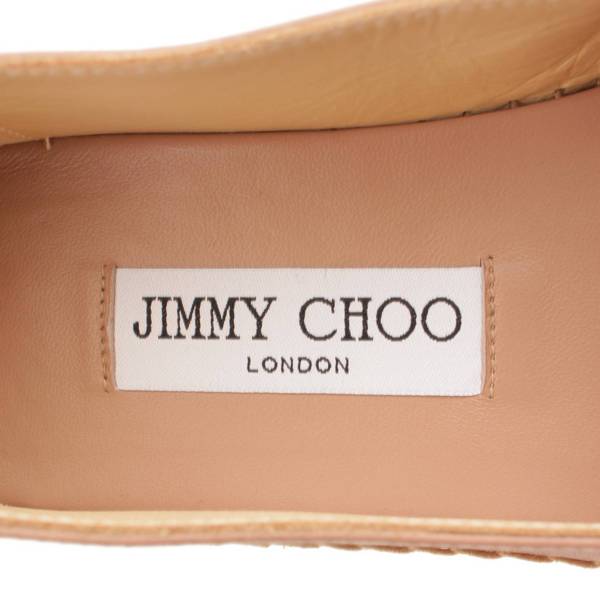 ジミーチュウ(Jimmy Choo) DRU パール スタッズ レザー エスパドリーユ